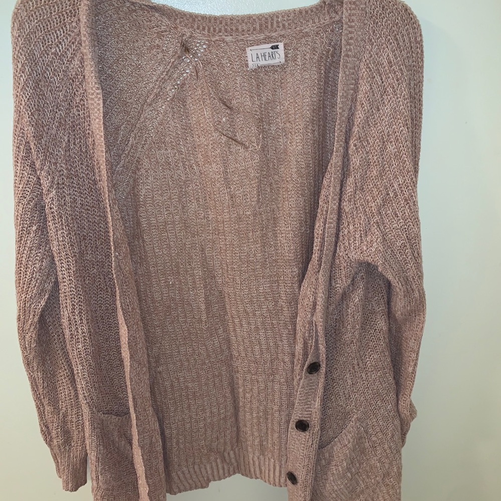 tan oversized cardigan